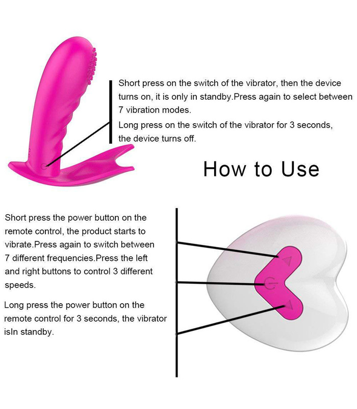 Clit Massage-Triggerpunkte-Fernbedienung Tragbar-Vibrator-Mit 7 Vibrations-3 Speed - Rose