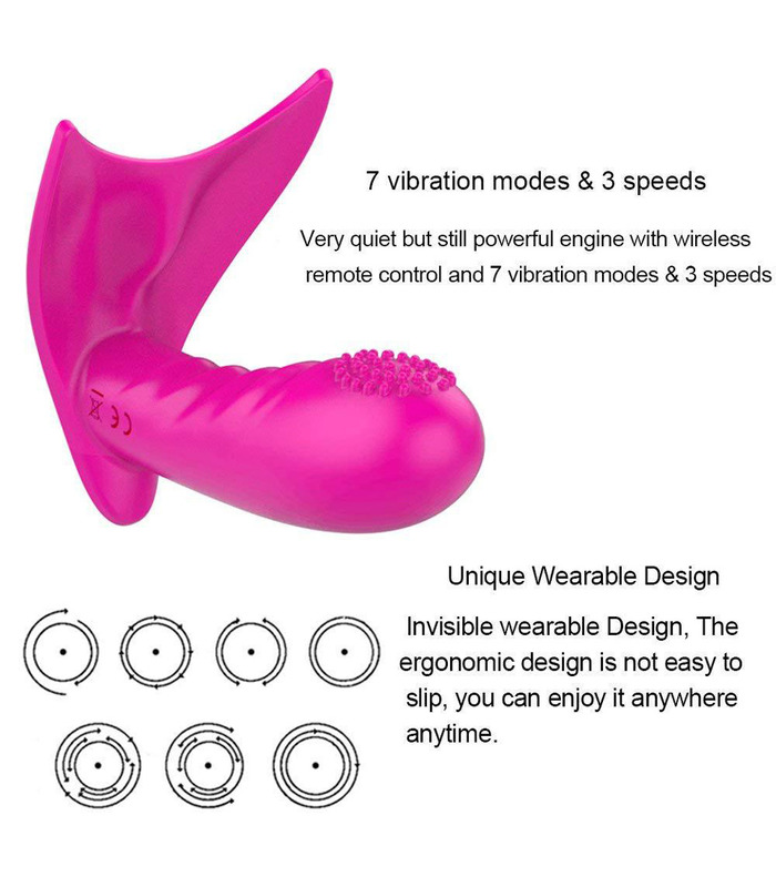 Clit Massage-Triggerpunkte-Fernbedienung Tragbar-Vibrator-Mit 7 Vibrations-3 Speed - Rose