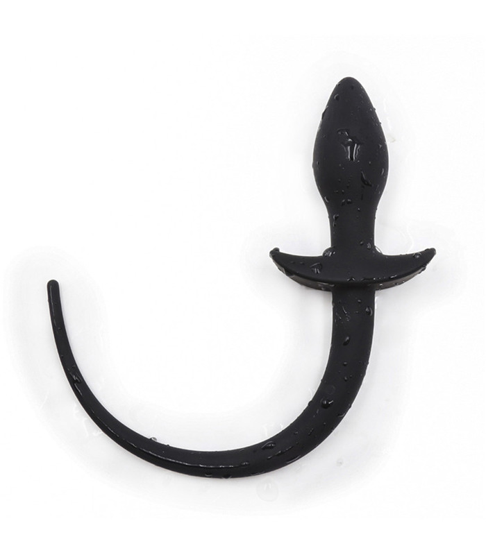 Dog Tail Simulation Soft Silicone Butt Plug - Black