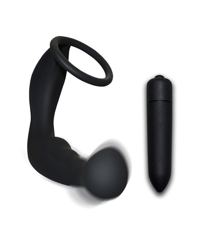 10 Frequency Silicone Male Prostate Massager With Penis Delay Ejaculation Ring Butt Plug Anal Plug Vibrator Sex Toy for Men