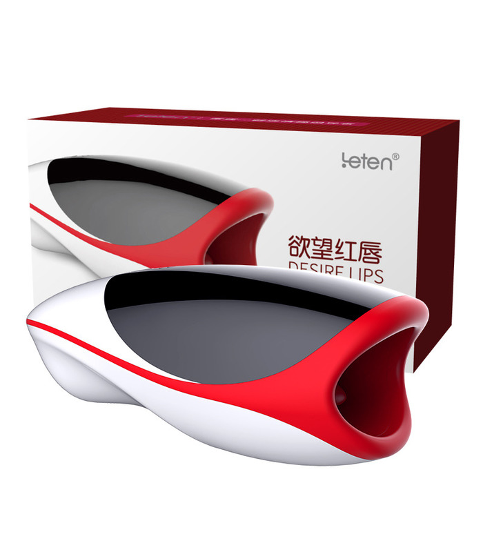 Leten Erotischen Wunsch Lippen Oral Sex Masturbatoren Heizung Stöhnen Akku - Rot