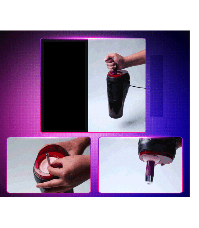 Thanos Automatic Rotation Thrusting Male Masturbator Powerful Piston Sex Toys - Black