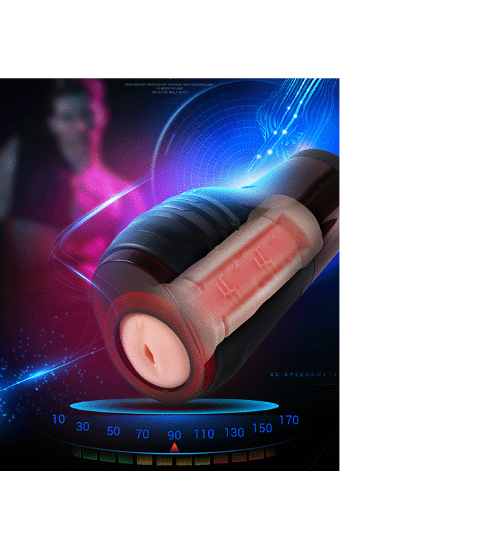 Thanos Automatische Drehung Stieß Männlichen Masturbator Leistungsstarke Kolben-Sex-Spielzeug - Schwarz