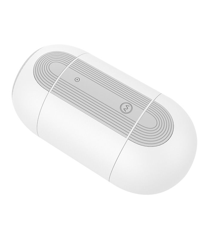 Hydrodynamic Shock Double Ends Male Masturbators Vibrating Rechargeable Waterproof - White