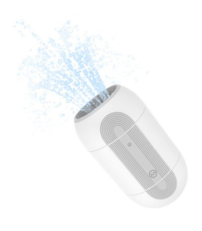 Hydrodynamic Shock Double Ends Male Masturbators Vibrating Rechargeable Waterproof - White