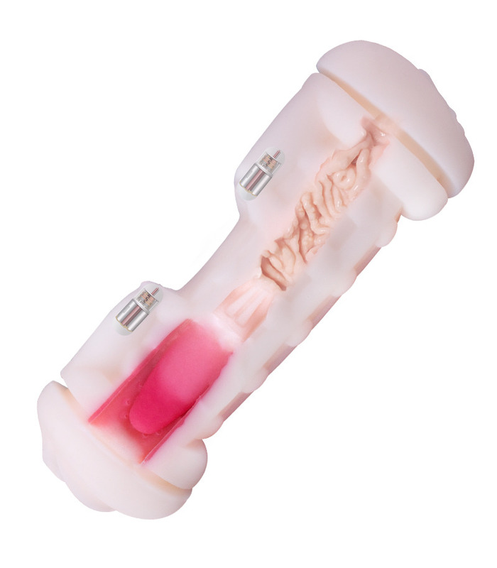 72 Vibrationen Dual-Ended Männlichen Masturbatoren Tasche Mund Vagina Gold Diamant