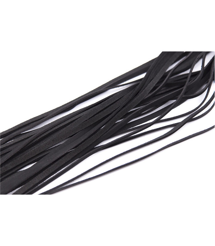 Leder Flogger Glas Behandeln Slave Training Gear BDSM Toy - Schwarz