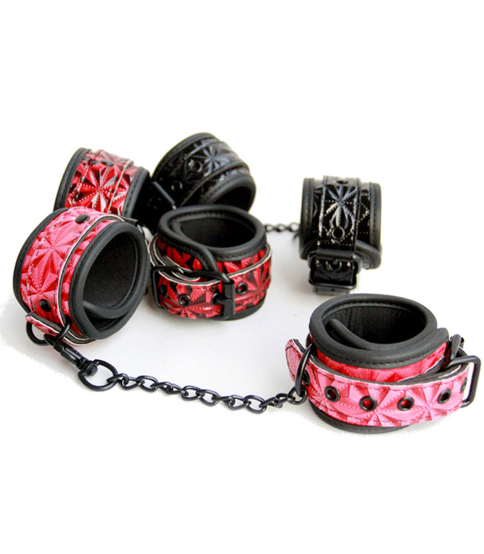 PU Leather Ankles Cuffs Sex Products For Couples - Black