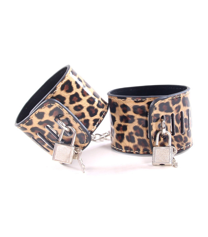 Leopard Bondage Restraints Kit BDSM Ball Gags 5 Piece