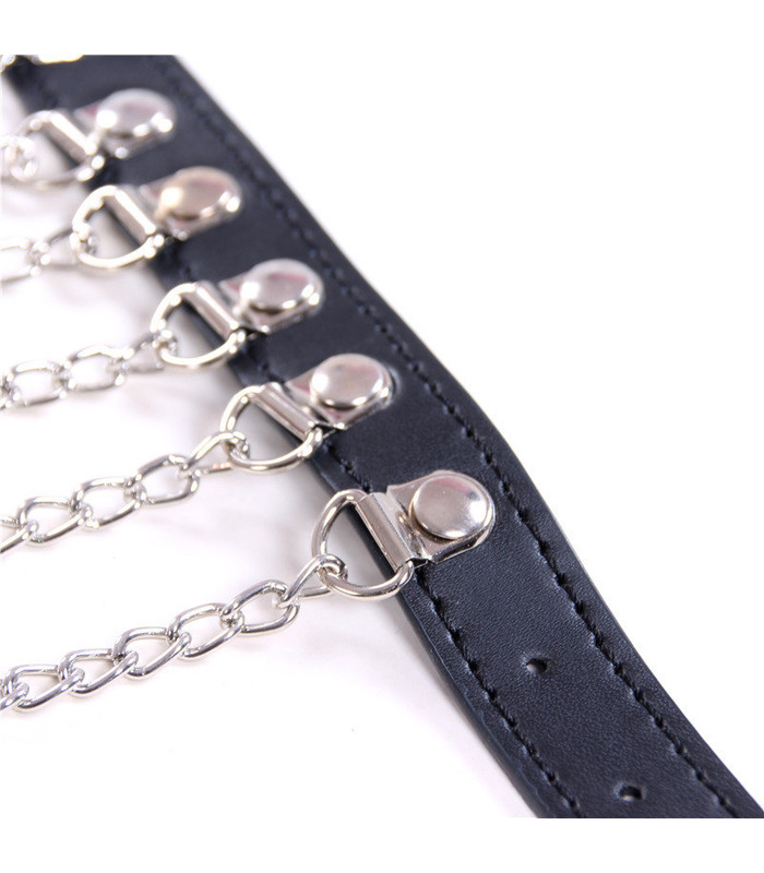 Erotic Low Waist Restraint Chains Skirt Cleopatra Cosplay - Silver