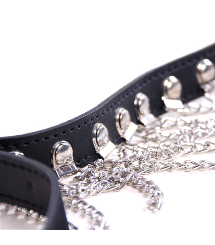 Erotic Low Waist Restraint Chains Skirt Cleopatra Cosplay - Silver