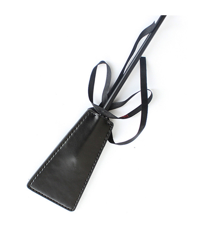 Black Leather Feather Paddles Bowknot Ribbon Sexy Fetish Toys Ticklers