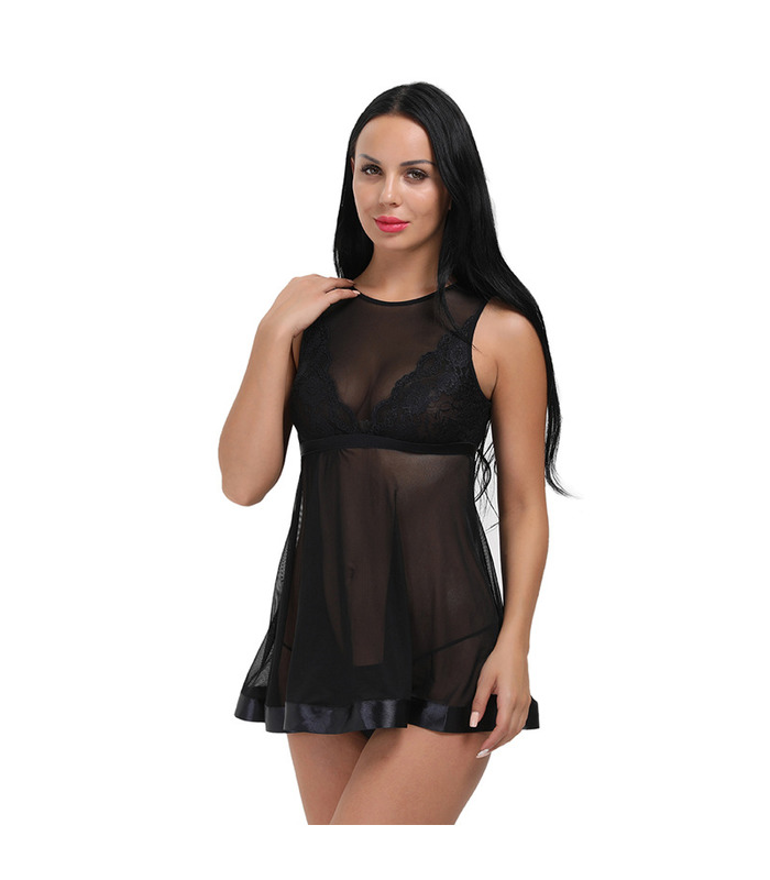 Hollow See Through Lingerie Nightdress Babydoll