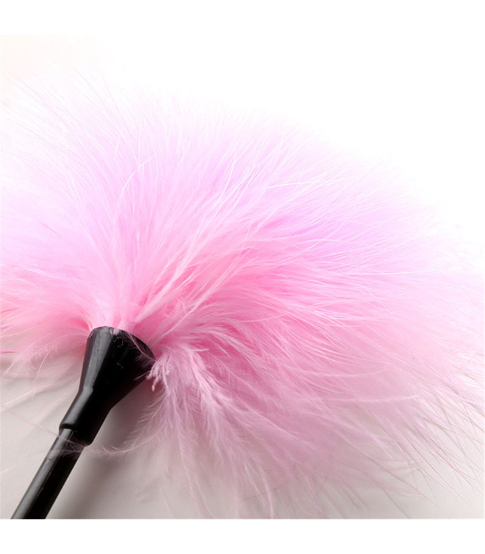 Pink Feather Ticklers Heart Shape Paddles SM Spankers For Couples Flirting - Pink