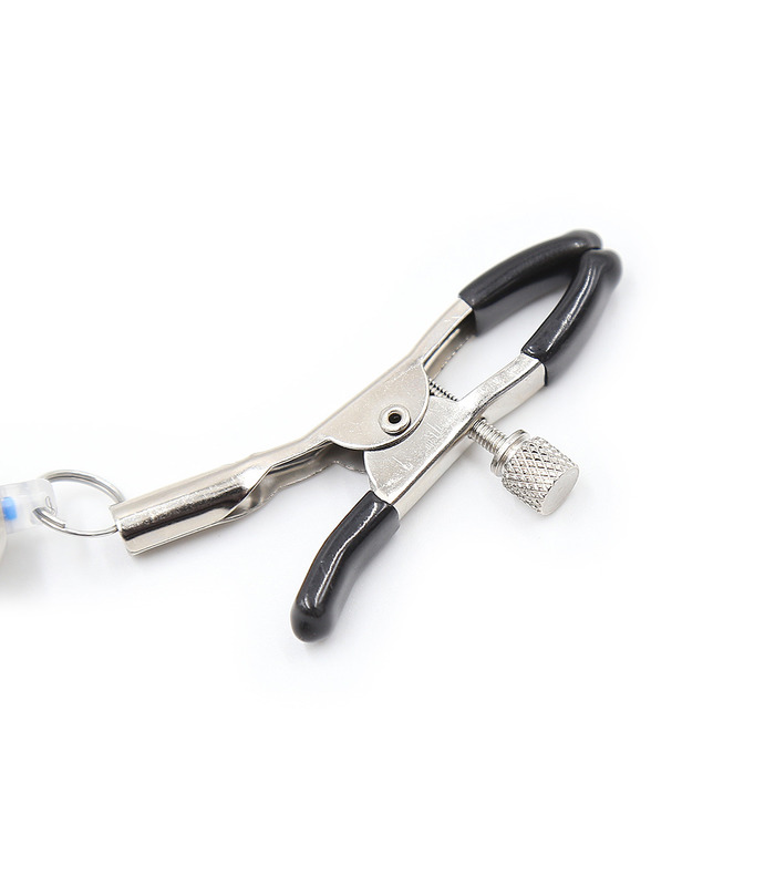 1 Pair Flashing Bulbs Pendant Nipple Clamps Multicolors Lights For Couples Sex Toys - Black