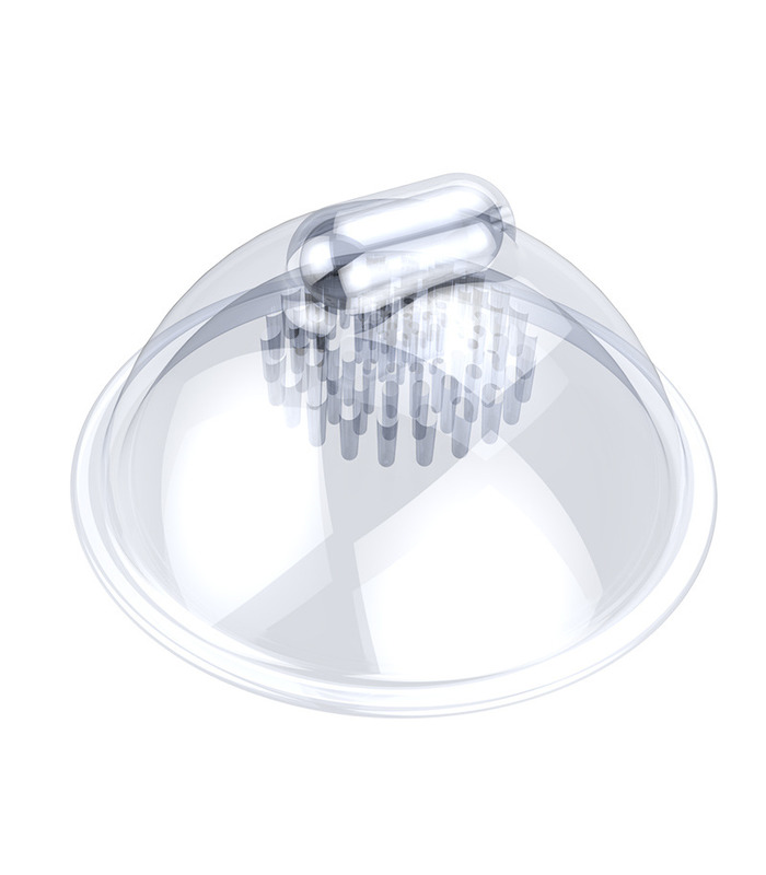 Leten Mini Kratzer Nippel-Massagegerät Brust Erweiterung Aufrecht Pussy-Pumpen-Fernbedienung - Weiß