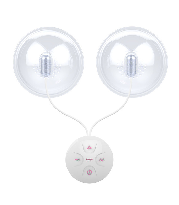Leten Mini Scratching Nipple Massager Breast Enlargement Upright Pussy Pumps Remote Control - White