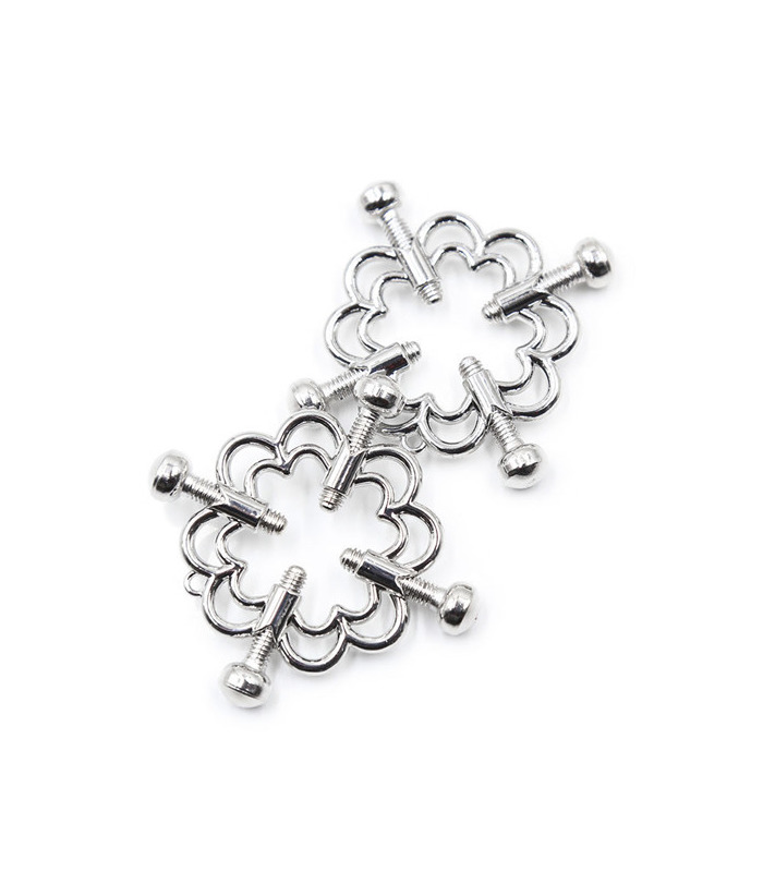 Blossom Design-Verstellbare Nippel-Klemmen aus Rostfreiem Stahl BDSM Fesseln