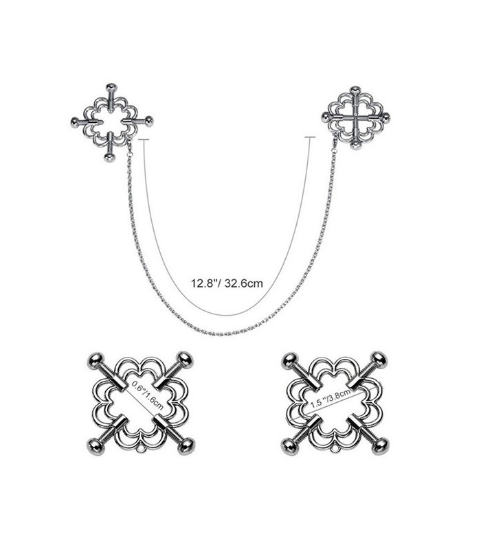 Blossom Design-Verstellbare Nippel-Klemmen aus Rostfreiem Stahl BDSM Fesseln