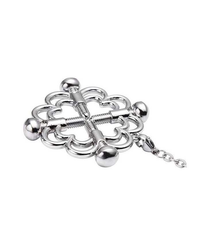 Blossom Design-Verstellbare Nippel-Klemmen aus Rostfreiem Stahl BDSM Fesseln