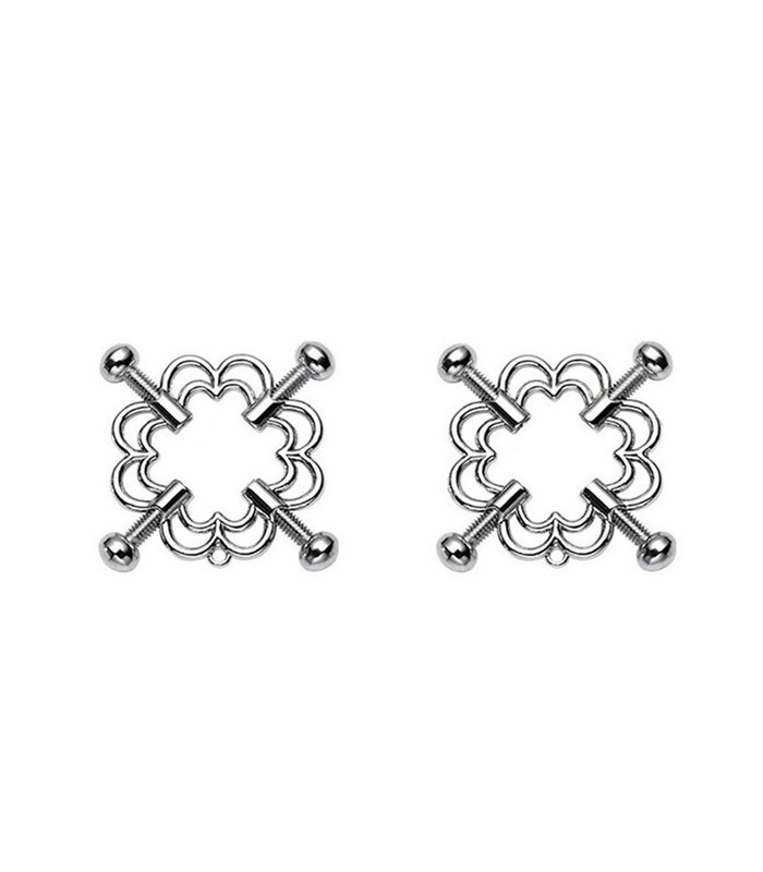 Blossom Design-Verstellbare Nippel-Klemmen aus Rostfreiem Stahl BDSM Fesseln