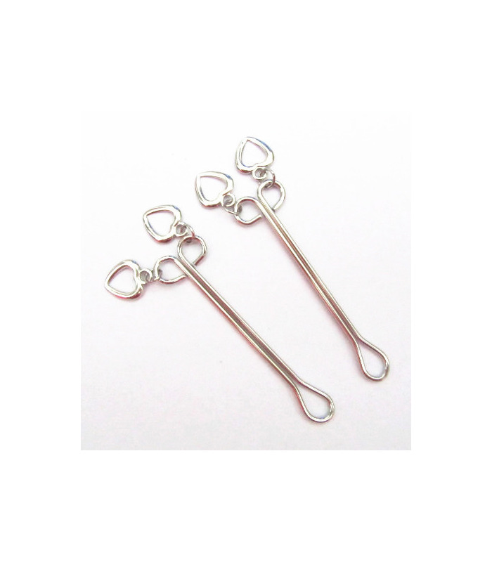 Herz Ring Super Licht-Ein Paar Nippelklemmen - Silber