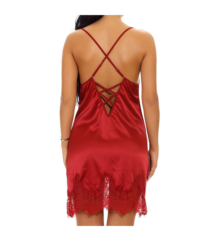 Plunge Lace Nahtlose Back-Cross-Kreuz-Hemd