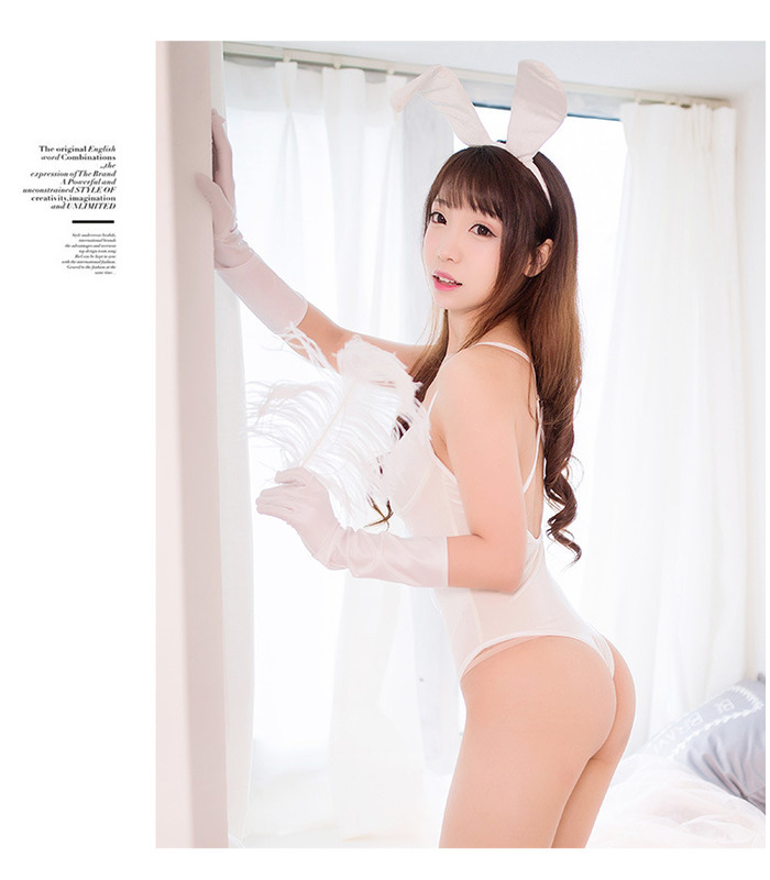 Hot Bunny Girls Flocking Sets Tight Teddies Gloves