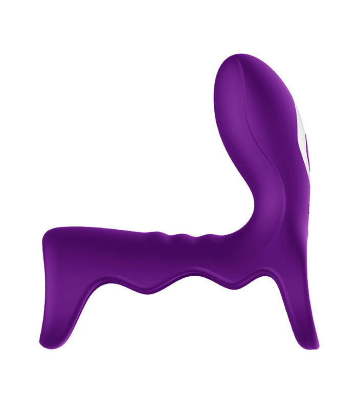 OMYSKY Adrien Lastic Gladiator Cock Ring with Clitoral Stimulator - Purple