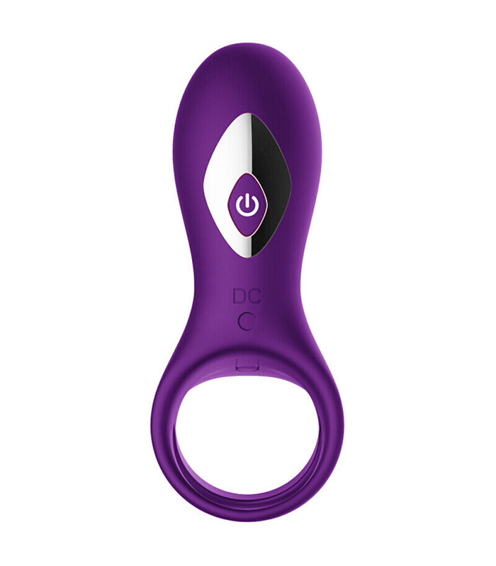OMYSKY Adrien Lastic Gladiator Cock Ring with Clitoral Stimulator - Purple
