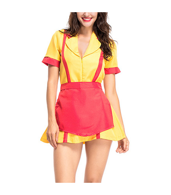 Halloween Maid Uniform Cosplay Waitress Yellow Costumes