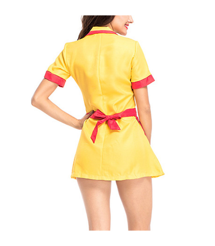 Halloween Maid Uniform Cosplay Waitress Yellow Costumes