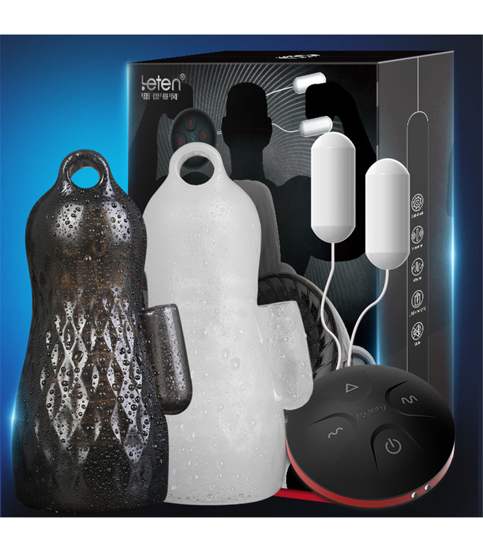 Leten Remote Control Storm Penis Glans Exercise Vibrating Trainer Masturbators