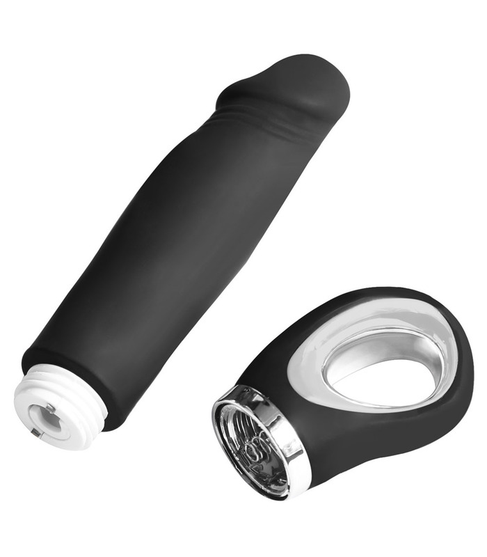 SEXTHROB Eichel-Form-Ring-Pull-G-Spot Vibrator 10 Funktion Silikon Vibrator - Schwarz
