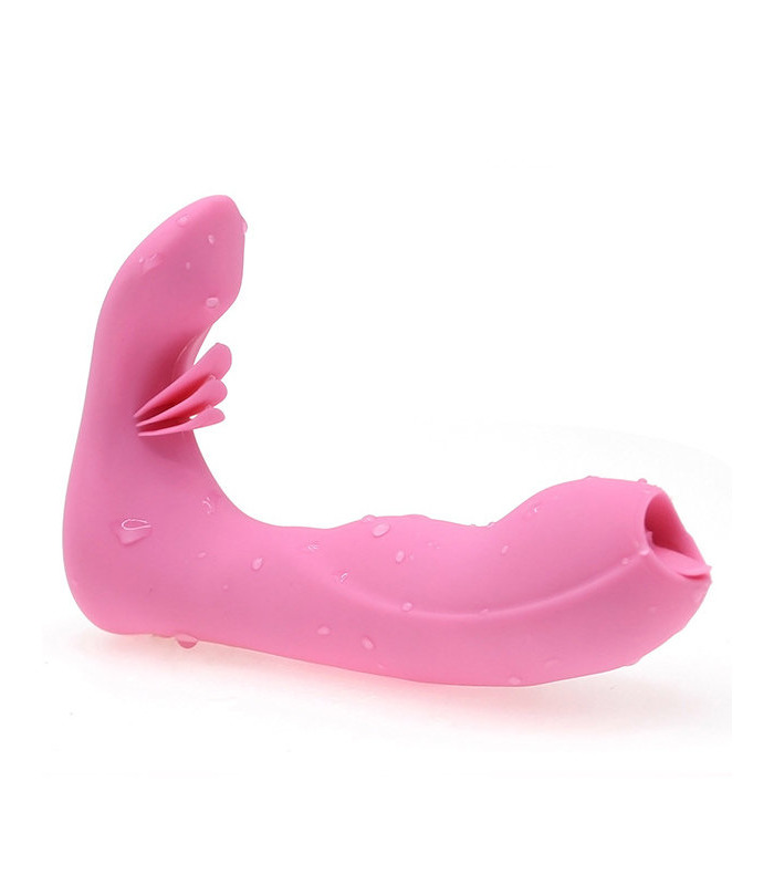 Tragbare Vagina und Ihre Klitoris zu Lecken Wiederaufladbare Wireless Remote Control Vibrator von Dibe - Pink
