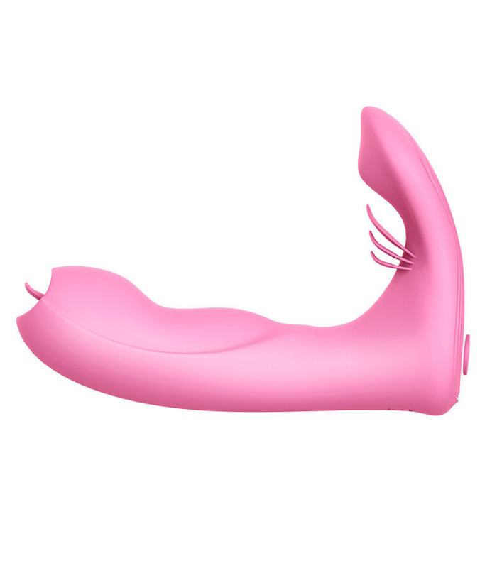 Tragbare Vagina und Ihre Klitoris zu Lecken Wiederaufladbare Wireless Remote Control Vibrator von Dibe - Pink
