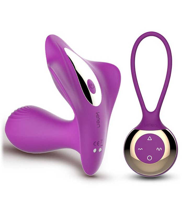 Leten Mini Manta Ray Wireless Remote Control Rechargeable Clitoral and G-Spot Vibrator - Purple