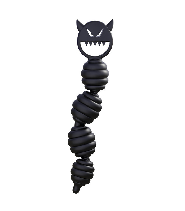 Leten Devil Black Fun Interlink Anal Beads - Black