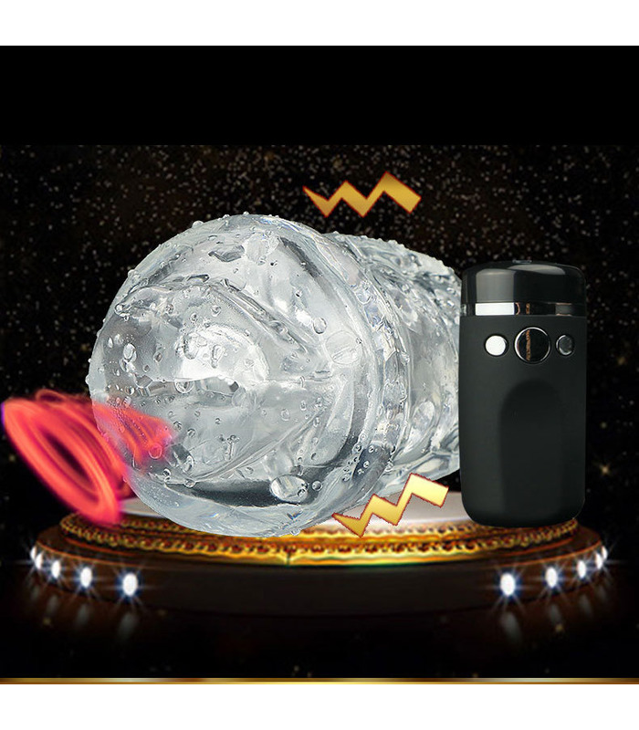 Strong Suction Blow Job Vibrating Masturbators Elastic Transparent Masturbation