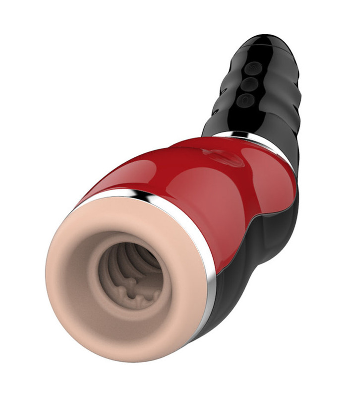 Airbag Blow Job Male Masturbator USB Rechargeable Deep Throat Sexual Moans - Nude