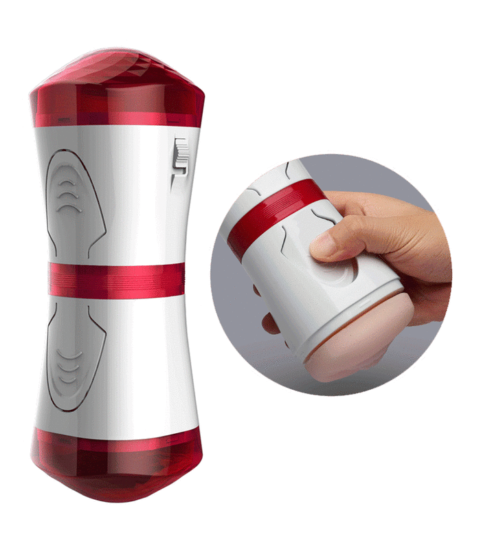 Double Ended Vibrating Male Masturbator Realistic Vagina and Anus Strong Removable Suction Cup