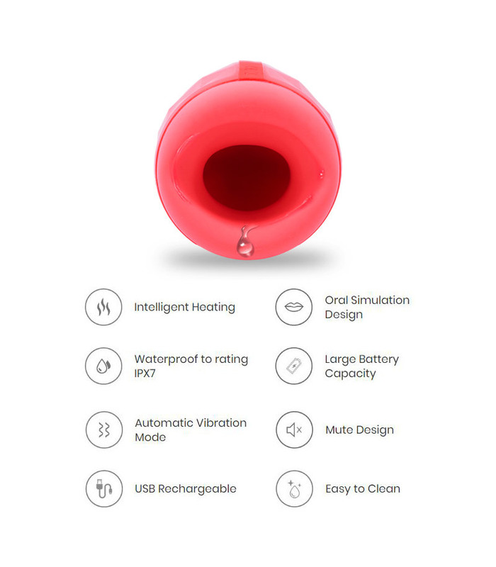 Erwärmung Dome Blow Job Männlichen Masturbator Aufladbar Pocket Pussy von OTOUCH - Rot