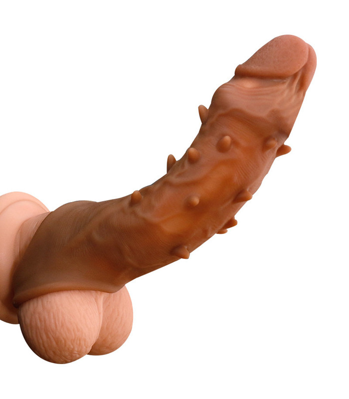 Thorns Realistic Vibrating Penis Sleeves Couple Sharing Lengthen Enlargement