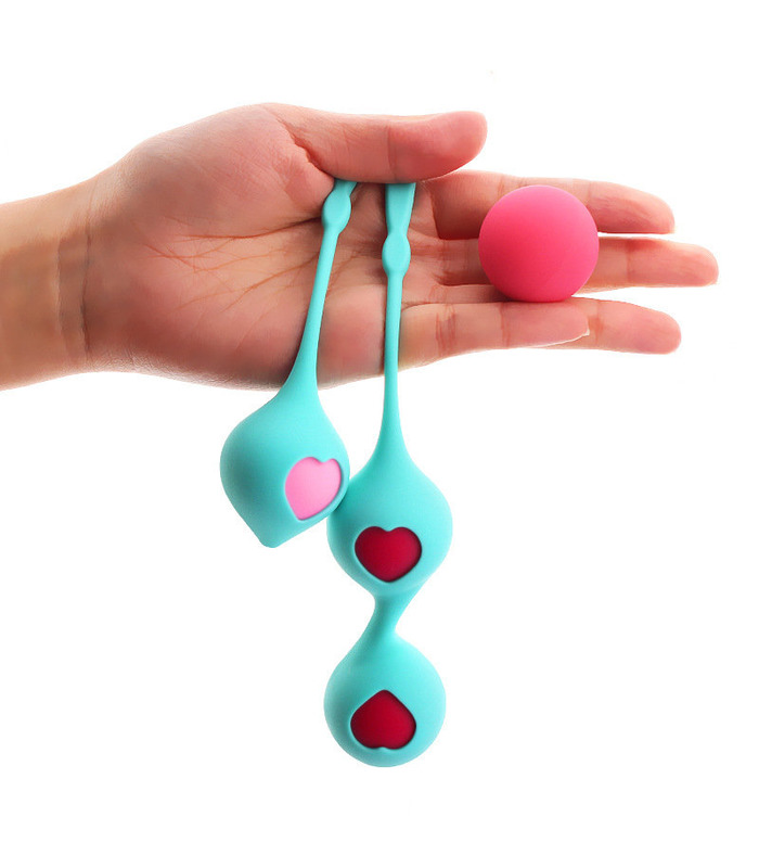 Silikon Kegel Balls-Training-Set 3 Stück Schrittweise Stärkung der PC-Muskel - Grün