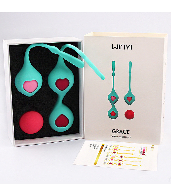Silikon Kegel Balls-Training-Set 3 Stück Schrittweise Stärkung der PC-Muskel - Grün