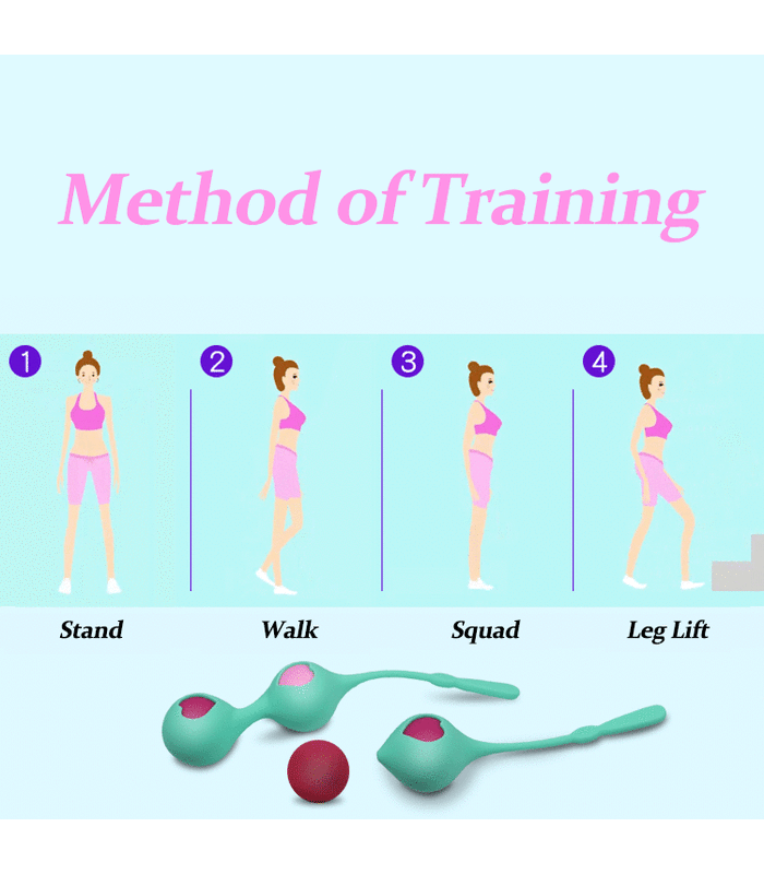 Silikon Kegel Balls-Training-Set 3 Stück Schrittweise Stärkung der PC-Muskel - Grün