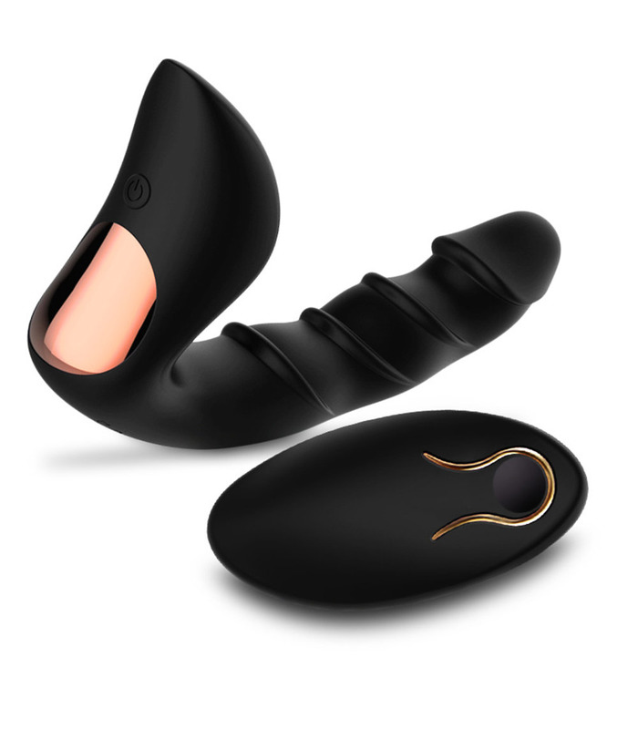 Man Nuo Keyes Dildo Wireless Vibrating Prostate Anal Toys - Black