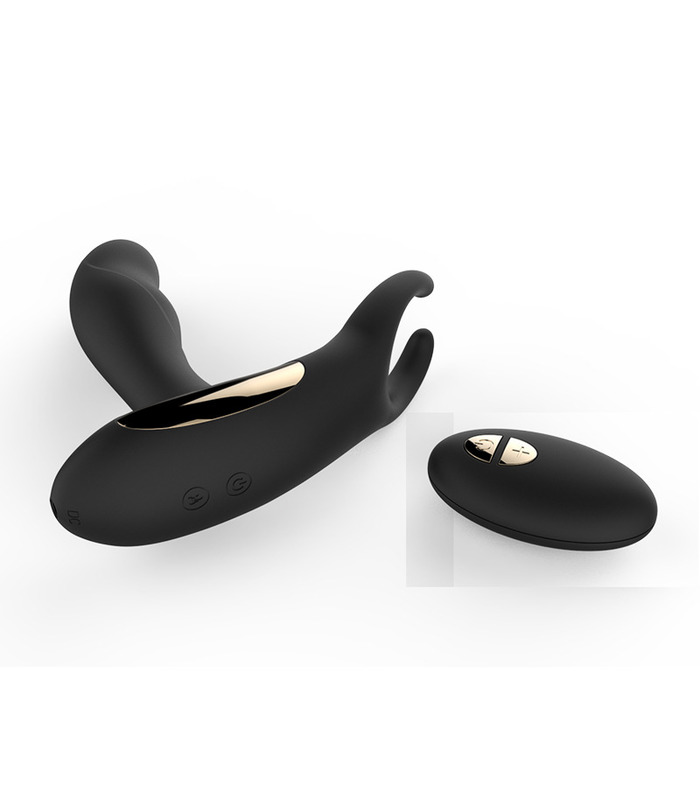 Drahtlose Fernbedienung Vibrierendes Prostata-Massagegerät mit Kugeln Clamp Smart-Heating - Schwarz