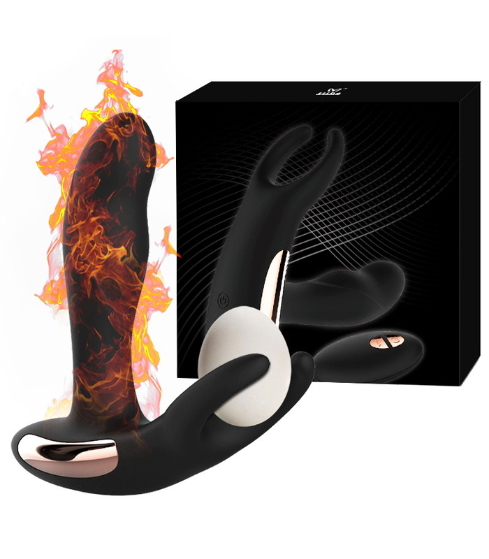 Drahtlose Fernbedienung Vibrierendes Prostata-Massagegerät mit Kugeln Clamp Smart-Heating - Schwarz