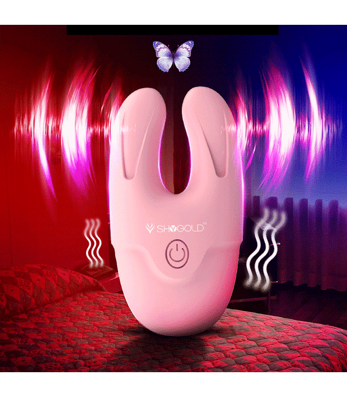 YEAIN Rabbit Ear Vibrating Mini Nipple Clamps Flirting Sex Toys For Women - Pink